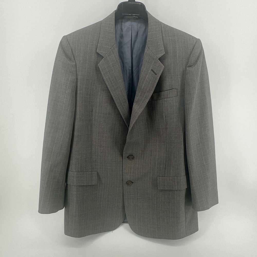 Christian Dior Monsieur Blazer Mens 44 Gray Pinstripe Regular Fit Vintage 90s